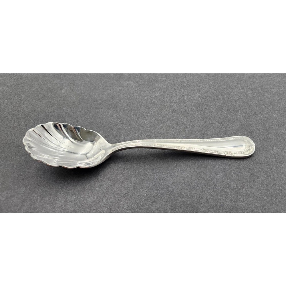 Waterford Russborough Stainless Serving Scalloped Spoon Sugar Spoon 18/10 - Picture 2 of 8